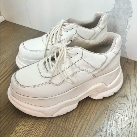 Jeffrey Campbell Most Def Wedge Sneaker White Platform Sneakers Women’s size 8 - Picture 5 of 9